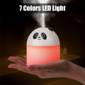 250ml Kawaii Panda Car Air Humidifier Aroma Perfume Diffuser With Ambient Light Mini Desktop Humidifier Interior Accessories. 