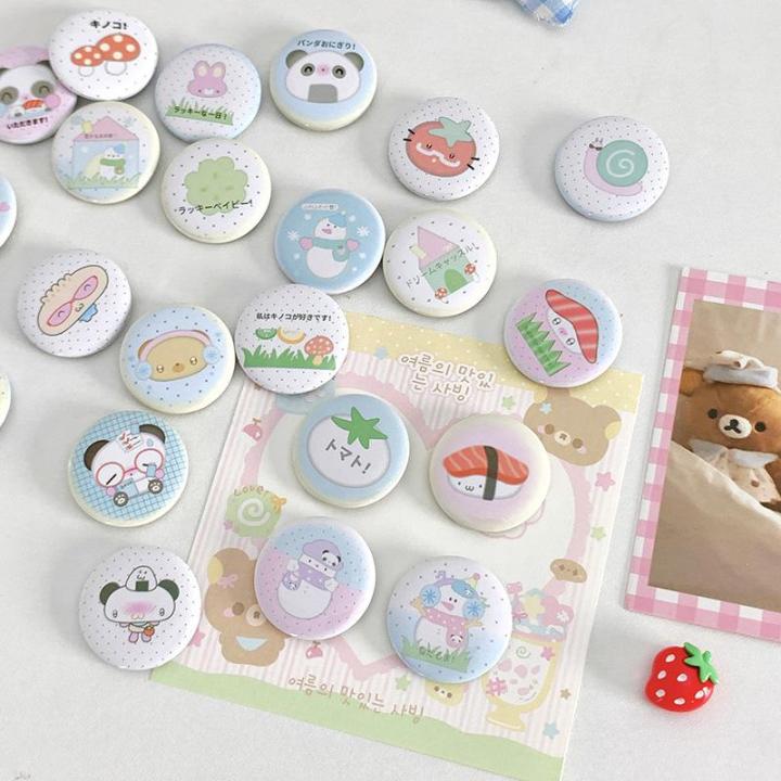 6Pcs Cute Cartoon Mini Cartoon Retro Button Badge Kawaii Kids Backpack Pencil Bag Handheld DIY Decorative Brooch Pin Accessories XIEGONG