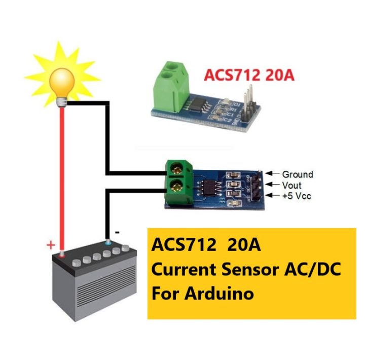 ACS712 20A AC/DC Current Sensor Module for Arduino | Daraz.lk