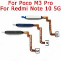 Fingerprint for Xiaomi Mi Poco M3 Pro Redmi Note 10 5G Finger print sensor home button ribbon flex cable Spare Parts. 