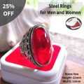 Boys Functional Use Jewelry Resin Stone Ring Gents Party Ring Silver Colour Ring With Box. 