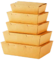 50pc Kraft Paper PE Coated Take Away Lunch Box Meal Box Takeaway Box eco friendly food packaging cardboard lunch box (No Lunch sheet required). 