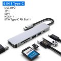 GOOJODOQ USB HUB HDMI USB Type C 6-In-1 Hub 6 Ports PD 87W Charging 2 Ports USB 3.0 4K HD TF Card SD Card Micro Card Reader High Speed Adapter Type C 3.0 Splitter USB C HUB for MacBook Pro. 