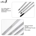 Monja 4 Styles Silver Double-end Stainless Steel Nail Art Cuticle Pusher Dead Skin Pusher Remover Manicure Pedicure Care Tools. 