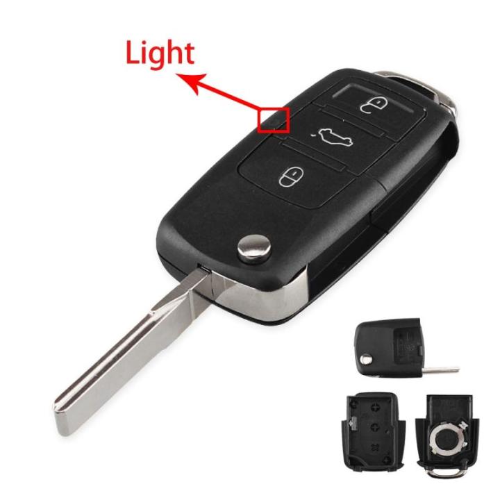 Suitable For Volkswagen Tiguan Golf Speedy Polo MK6 Undrawn Boundaries Blade Fob Brand New 3 Button Flip Remote Control Folding Key Case