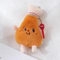 Cartoon-Shaped Cartoon Burger Miniature Creative Boutique Hot Plush Cute Plush Chicken Leg for Kids' Keychain Accessory Backpack Decoration Gift For Food Lovers Collectible Merchandise. 