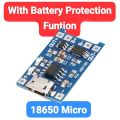 TP4056 5V  MICRO USB 1A 18650 mini Lithium Battery Charging Board With Protection Charger Module. 
