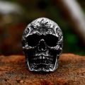 Vintage 316L Stainless Steel Black Skull Ring For Men Boys Gothic Hip Hop Skeleton Rings Fashion Heavy Jewelry Gift Dropshipping. 