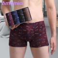 Men Boxers 4 Pcs Men Boxers Print Stretchy Mid Waist Anti-septic No Constraint Plus Size Soft Breathable Men Intimate Clothes Underpants Male Underwear No Deformation Boxers. 