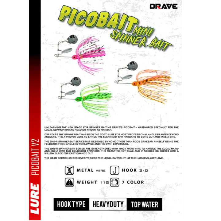 KFT%20DRAVE'S%20PICOBAIT%20SPINNERBAIT%2011G,%2060mm%20Fishing%20Lure%20Baits%20Pancing%20Toman%20Haruan%20Snakehead%20Killer%20Gewang%20Umpan%20Tiruan%20-%20Image%205