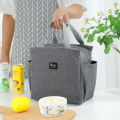 Portable Thickened Insulated Lunch Bag With Double Pocket Oxford Cloth Thermal Bag Lunch Box Handbag. 