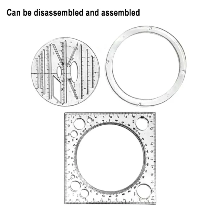 Multifunction%20Rotatable%20Ruler%20Drawing%20Template%20Art%20Design%20Architect%20Stereo%20Geometry%20Circle%20Drafting%20Measuring%20Scale%20Kawaii%20ruler%20-%20Image%202