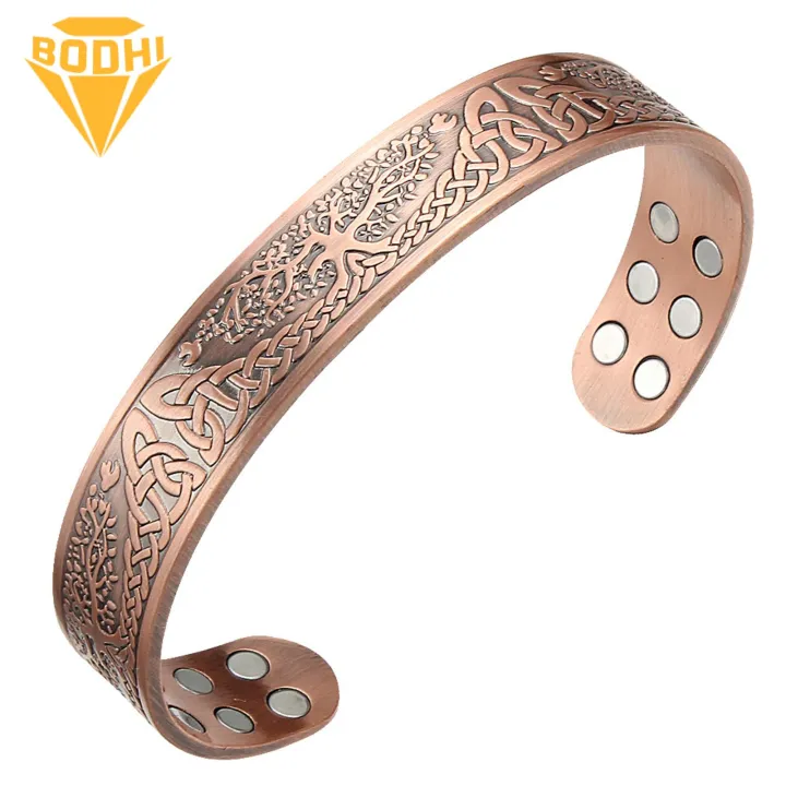 Timeless Elegance Men Copper Jewelry Vintage Magnetic Bracelet Pure Copper Cuff Bangle with 18 Healing Magnets Perfect Gift for Men Women Copper Magnetic Bracelet