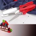3-in-1 Multi-Function Stainless Steel Cake Icing Spatula Knife Set, 3-Pieces, Multicolor. 
