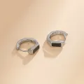 One Meter Jewelry Irregular Ear Clip ins Trendy Men's Niche High-Grade Cold Wind Simple Hip Hop Black Ear Ring. 