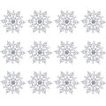 12pcs 10cm Snowflake Powder Plastic Hanging Snowflake Frozen Party Supplies. 