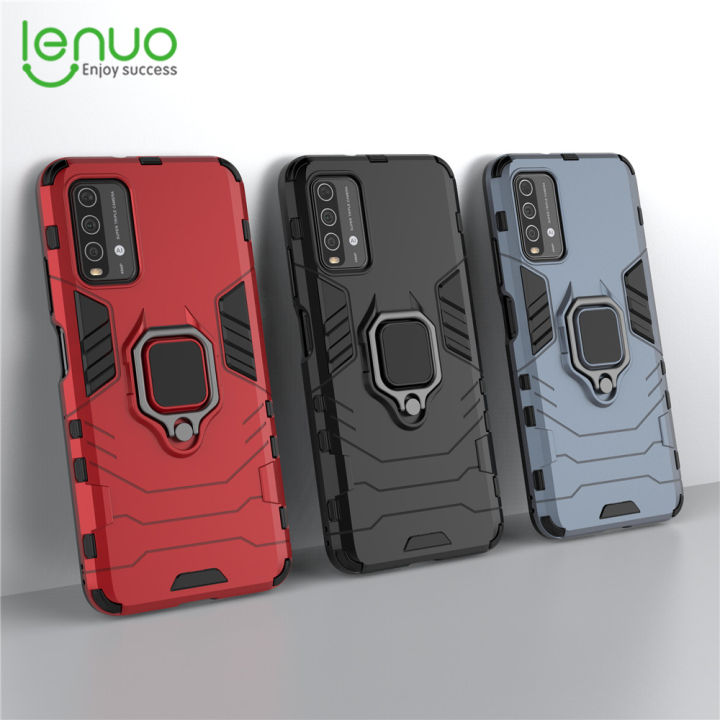 Lenuo%20Phone%20Case%20for%20Xiaomi%20Redmi%209T%20/%20Redmi%209%20Power%20Silicone%20PC%20Metal%20Ring%20Holder%20Cover%20-%20Image%203