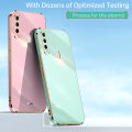 For Samsung Galaxy A20s Back Cover with Ring Holder Stand Plating Square Bumper Protective Case Camera Lens Protection Soft Silicone Shockproof Mobile Phone Cases. 