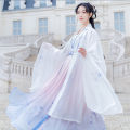 Jingsoft Weiyu New Spring and Summer Women's Han Chinese Clothing Fairy Dress Female Student Archaistic Ancient Costume Clothes Big Sleeve Suit Big Swing. 