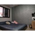 【Miga Plaza】3D Foam Wallpaper Sticker Waterproof Black Brick Wall Design Home Renovation 35X15cm. 