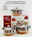 3 Pcs Stainless steel Pot set Heavy No. 01 heavy quality from India. 