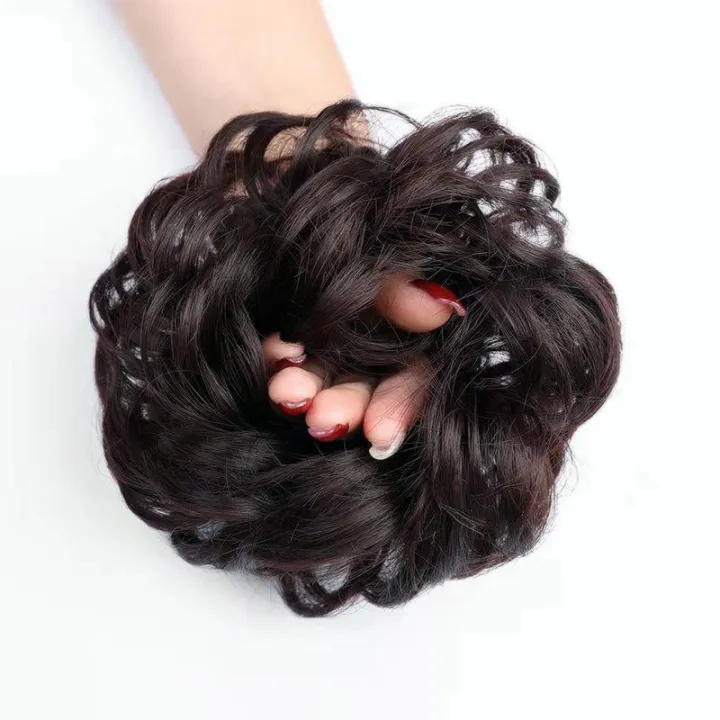 Real%20Fake%20Hair%20Ring%20Rubber%20Band%20Hair%20Bun%20Hair%20Pull%20Flower%20Small%20Ball%20Flower%20Bud%20Fluffy%20Curly%20Big%20Hair%20Ring%20-%20Image%202