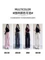Gray Overalls Women's Summer Thin High Waist Loose Parachute Pants Casual Wide Leg Pants Quick-Drying American Sports Pants. 