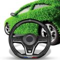 Car carbon fiber real leather 3D printed steering wheel cover suitable for Toyota Camry Altis Vigo Fortuner CHR Vios Yaris Ativ Hilux REVO Avanza sienta. 