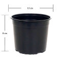 12cm Nursery Pots Flower Pots -10 Black Plastic Plant Pots. 