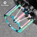 WEST BIKING Electroplated Aluminum Alloy Pedals MTB Road Bicycle Pedals Multi-Color Anti Slip Waterproof Three Bearing Pedals. 