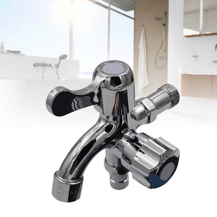1 in 2 out Water Tap Bathroom 1l2inch Wall Mounted Wash Basin Mop Pool Faucet