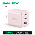 UGREEN GaN 30W USB C Fast Charger Adapter 3 Ports (2 USB C & 1 USB A) for iPad iPhone 16 15 Pro Max Samsung S25 S24 Ultra. 