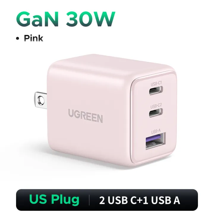 UGREEN%20GaN%2030W%20Max%20USB%20C%20Fast%20Charger%20Adapter%203%20Ports%20(2%20USB%20C%20&%201%20USB%20A)%20Multi-color%20Wall%20Charger%20for%20iPad%20iPhone%2016%2015%20Pro%20Max%20Samsung%20S25%20S24%20Ultra%20-%20Image%208