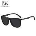 LouisWill Men Sunglasses UV400 Polarized Glasses Al-Mg Alloy Fiber Legs Square Shape Sunglasses Eyewear Ultra Light Anti Glare Glasses Outdoor Sports Driving Sunglasses. 