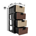 Drawer Set 4 in 1 Rattan Type (Emboss) baby drawer wardrobe cupboard storage multi color, blue, pink, Brown mix & Gray kids’ furniture. 