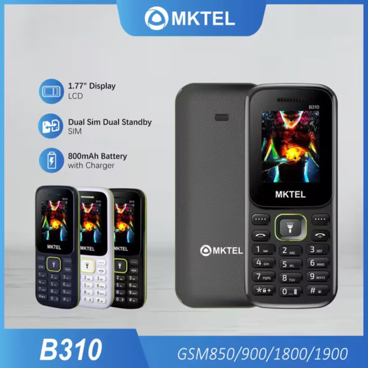 MKTEL B310 Bar Feature Phone 1.77" Display 2G Dual SIM Dual Standby Puguang Lamp 800mAh MP3/MP4/FM Radio/Bluetooth/GPRS