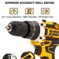 Dewait Original 149V Cordless Drill Set Battery Handheld Drill lmpact Drill Bits Screwdriver Hammer Drill. 