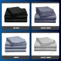 Egyptian Cotton Striped Bed Sheet with 2 Free Matching Pillow Cases | Hotel Quality | Beddings.lk. 