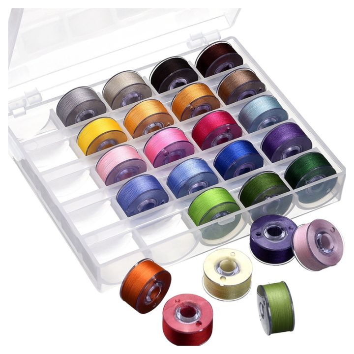 Bobbin Case Organizer with 25 Clear Sewing Machine Bobbins and
