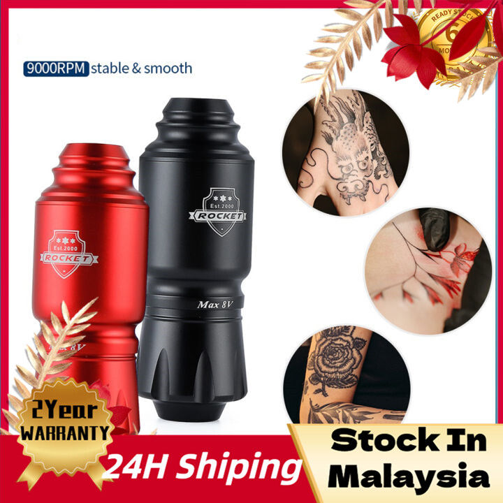 Professional Wireless Rocket Mini Tattoo Machine Pen Japan Motor With Tattoo Power Supply Rotary Tattoo Pen Machine Kit , Permanent Makeup Short Set Wireless Artist Tool for Liner and Shader , Rotary Tattoo Machine with RCA Interface