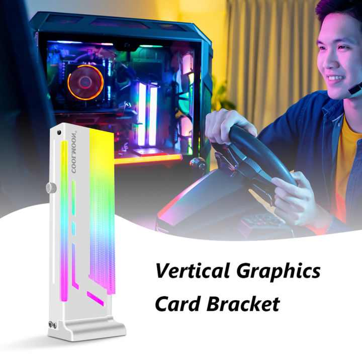 Coolmoon Led Gpu Holder 5v 3 Pin Argb Led Vertical Graphics Bracket Addressable Rgb Support Frame W/ Magnetic Base Dropship
