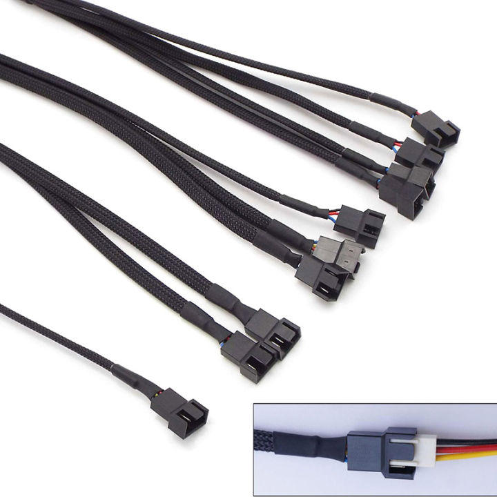 New Pwm Fan Splitter 3pin 4pin Adapter Cable Computer Cpu Fan Splitter ...