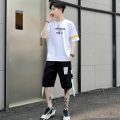 Men's sport suit2023New Spring and Summer Short Sleeves Set of Casual Clothes Teen Trend Korean Style Handsome. 