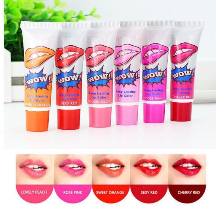 6 Colors Makeup Lipstick Liquid Tint Long Lasting Lip Gloss Tattoo Pack Wow Lips