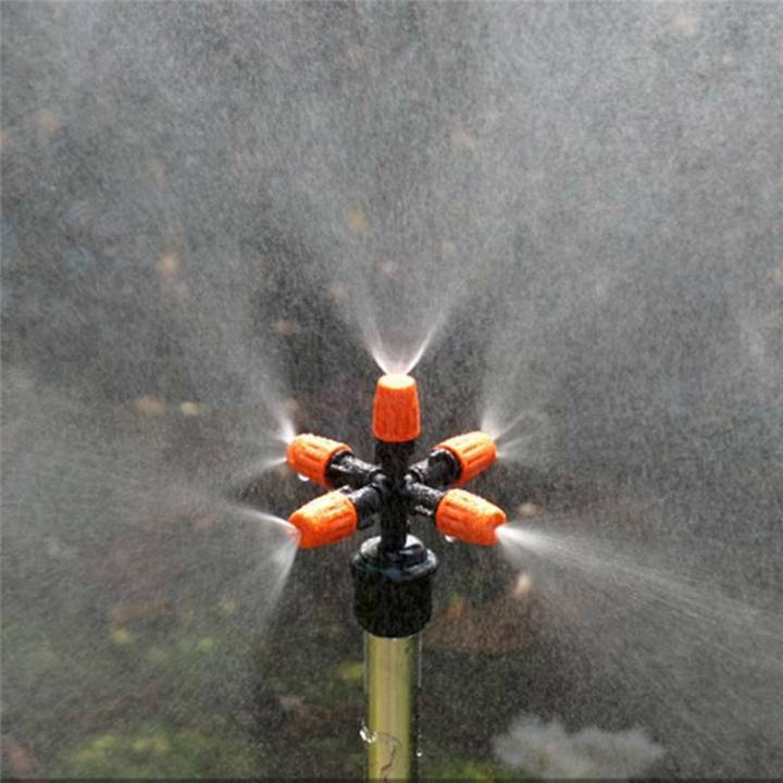 Garden Sprinkler Irrigation Mist Fog 5-head Nozzle Spray 1/2 " Mounting Adapter