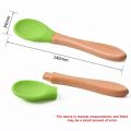 【hot】 Baby Wooden Spoon Silicone Baby Feeding Spoon Soft Spoon Infant Tableware Utensil Children Cutlery Toddler Feeding Accessories. 