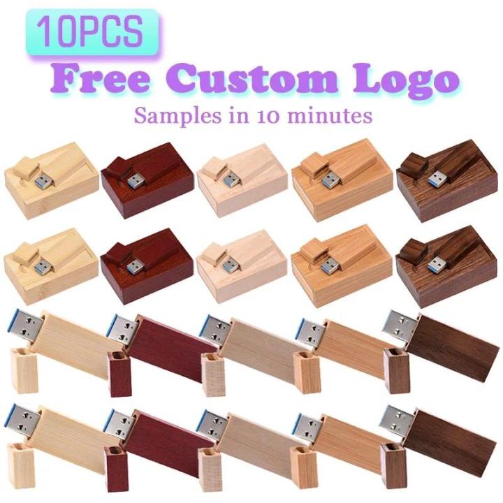 10PCS LOT USB 3.0 Flash Drives 128GB Free Custom Logo Pendrive 64GB High Speed Memory Stick 32GB Wholesale Wooden Box Pen Drive