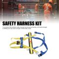 Roof Harness Safety Kit High Strength Polyester Webbing Safety Harness Fall Protection Kit for Electricity Construction. 