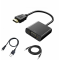 Vention VGA to HDMI Adapter 1080P VGA Male to HDMI Female Converter Cable With Audio USB for PS4/3 HDTV VGA HDMI Converter and 3.5mm AUX Audio Micro USB Power Cable Male to Famale Converter 1080P Digital to Analog Video. 