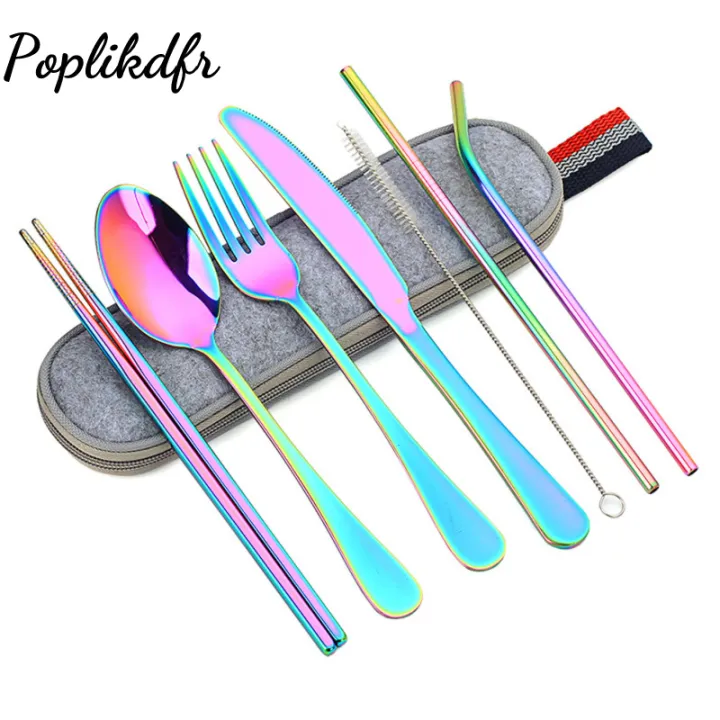 8pcs%20Outdoor%20Cutlery%20Set%20304%20Stainless%20Steel%20Spoon%20Fork%20Chopsticks%20Juice%20Straw%20With%20Bag%20Dinnerware%20Kitchen%20Accessories%20-%20Image%209
